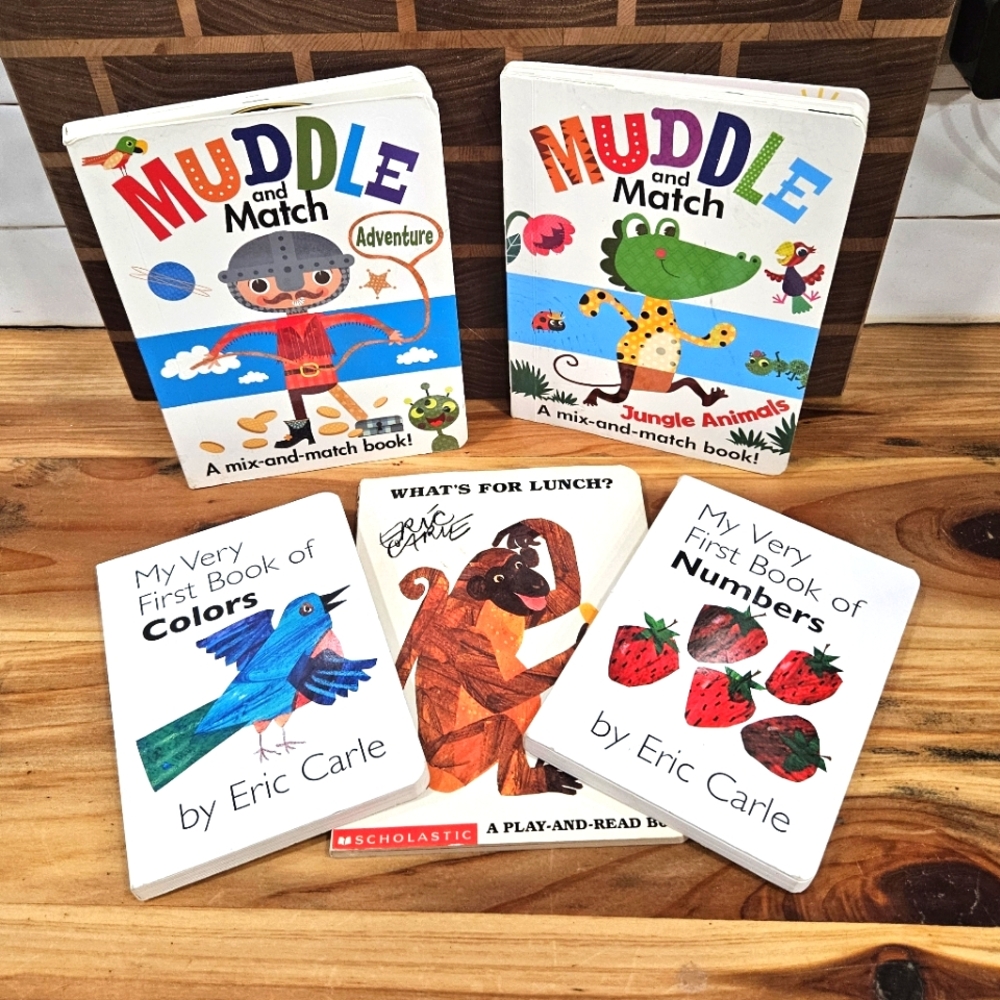 Eric Carle Mix and Match, Colors, Numbers, Play Reading Books Bundle